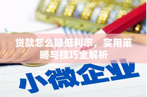 玉树贷款怎么降低利率，实用策略与技巧全解析