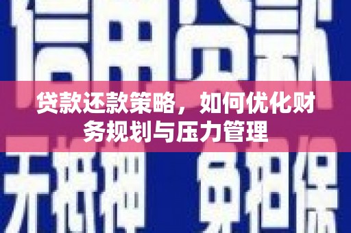 玉树贷款还款策略，如何优化财务规划与压力管理