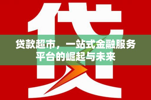 玉树贷款超市，一站式金融服务平台的崛起与未来