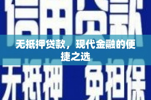 玉树无抵押贷款，现代金融的便捷之选