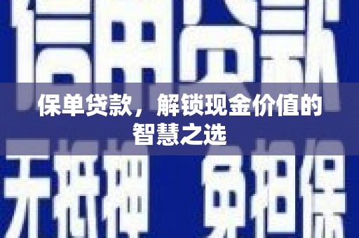 玉树保单贷款，解锁现金价值的智慧之选