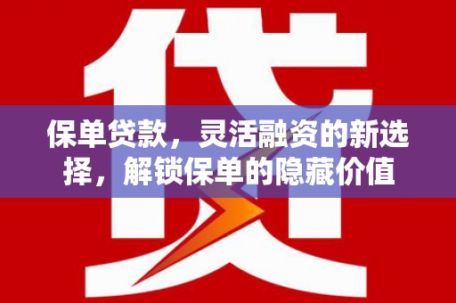 玉树保单贷款，灵活融资的新选择，解锁保单的隐藏价值