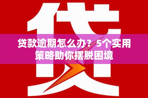 玉树贷款逾期怎么办？5个实用策略助你摆脱困境