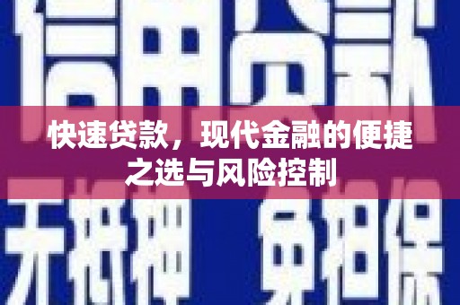 玉树快速贷款，现代金融的便捷之选与风险控制