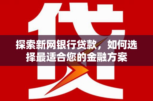 玉树探索新网银行贷款，如何选择最适合您的金融方案