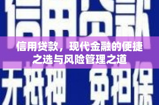 玉树信用贷款，现代金融的便捷之选与风险管理之道