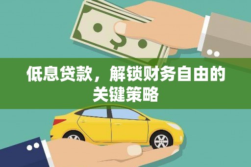 玉树低息贷款，解锁财务自由的关键策略