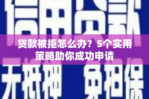 玉树贷款被拒怎么办？5个实用策略助你成功申请