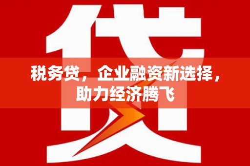 玉树税务贷，企业融资新选择，助力经济腾飞