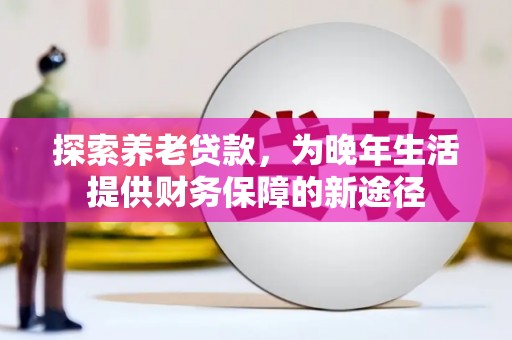 玉树探索养老贷款，为晚年生活提供财务保障的新途径
