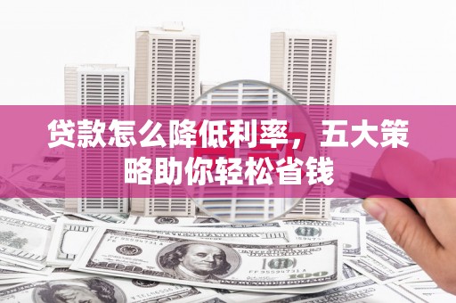 玉树贷款怎么降低利率，五大策略助你轻松省钱