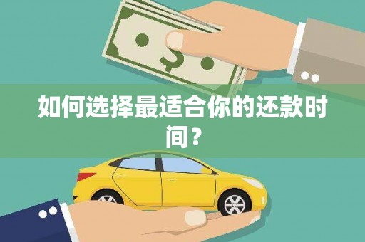 玉树如何选择最适合你的还款时间？