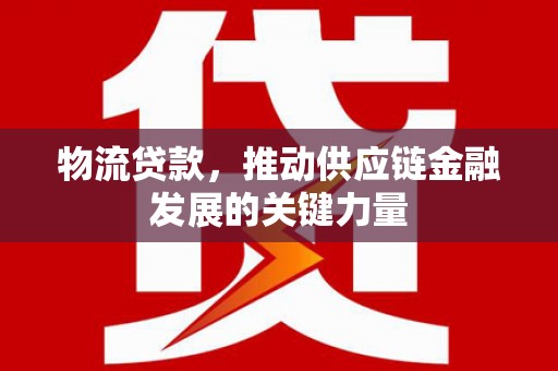 玉树物流贷款，推动供应链金融发展的关键力量