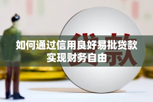 玉树如何通过信用良好易批贷款实现财务自由