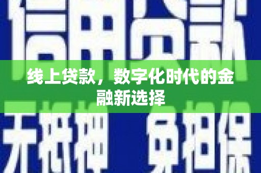 玉树线上贷款，数字化时代的金融新选择