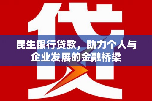 玉树民生银行贷款，助力个人与企业发展的金融桥梁
