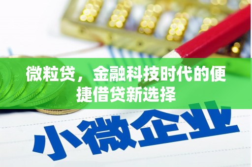 玉树微粒贷，金融科技时代的便捷借贷新选择