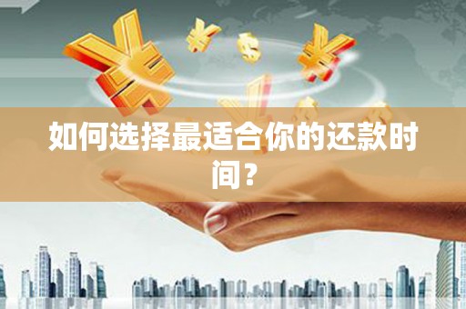 玉树如何选择最适合你的还款时间？