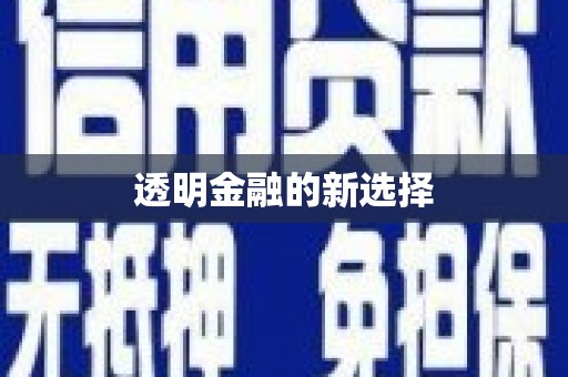 玉树透明金融的新选择