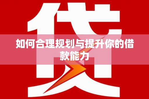 玉树如何合理规划与提升你的借款能力