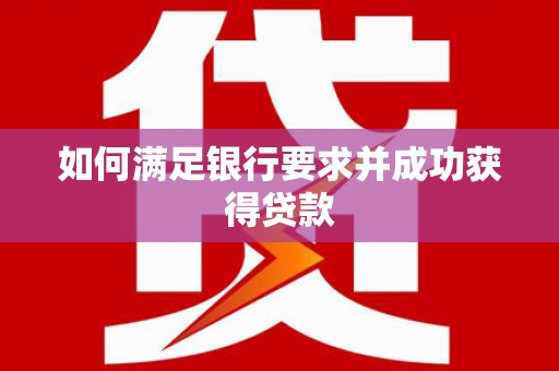 玉树如何满足银行要求并成功获得贷款