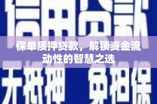 玉树保单质押贷款，解锁资金流动性的智慧之选